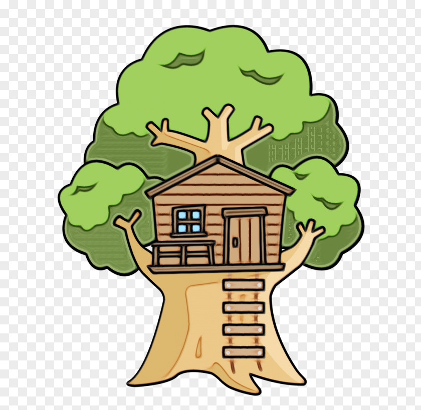 Fictional Character Plant Green Cartoon Clip Art Tree House PNG