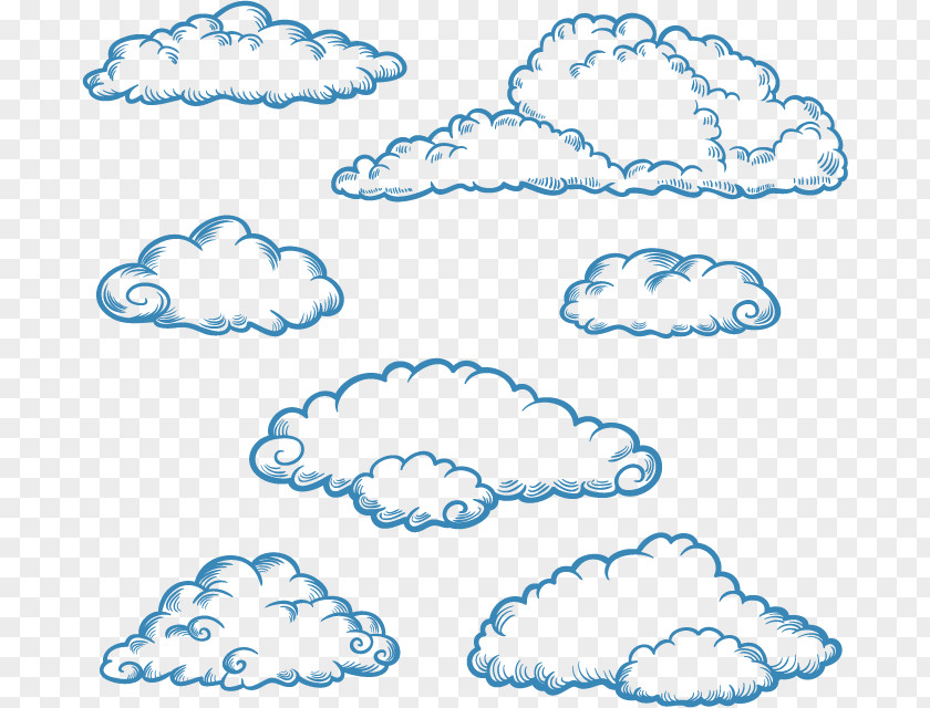 Hand-painted Clouds Contour Cloud Drawing Download Euclidean Vector PNG