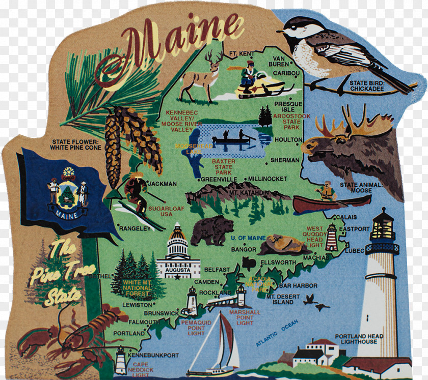 Decoration Main Map Oregon Alabama Iowa Maine, Maine United States Capitol PNG