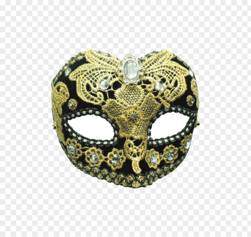Carnival Mask Masquerade Ball Blindfold Costume Party Gold PNG