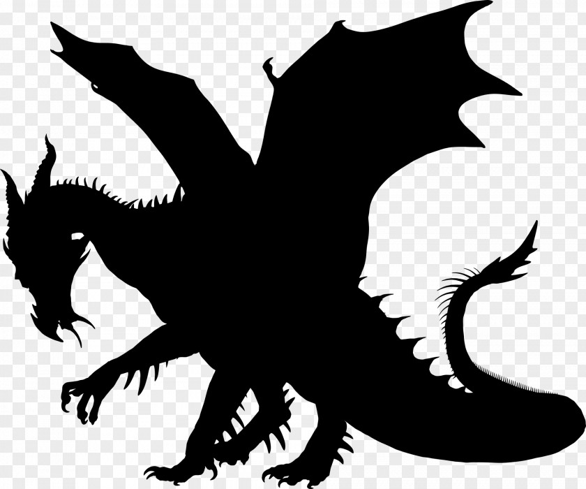 Dark Dragon Drawing Silhouette Clip Art PNG