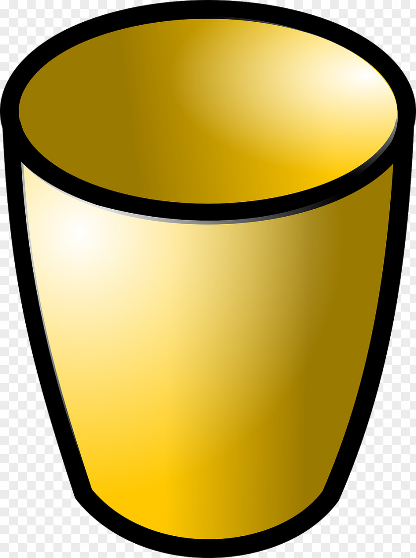 Golden Cup Waste Container Cartoon Clip Art PNG