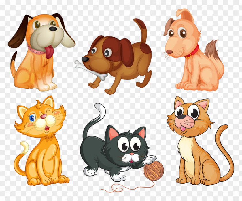 Cartoon Puppy,Hand-painted Cute Puppies Kitten Animal Illustration PNG
