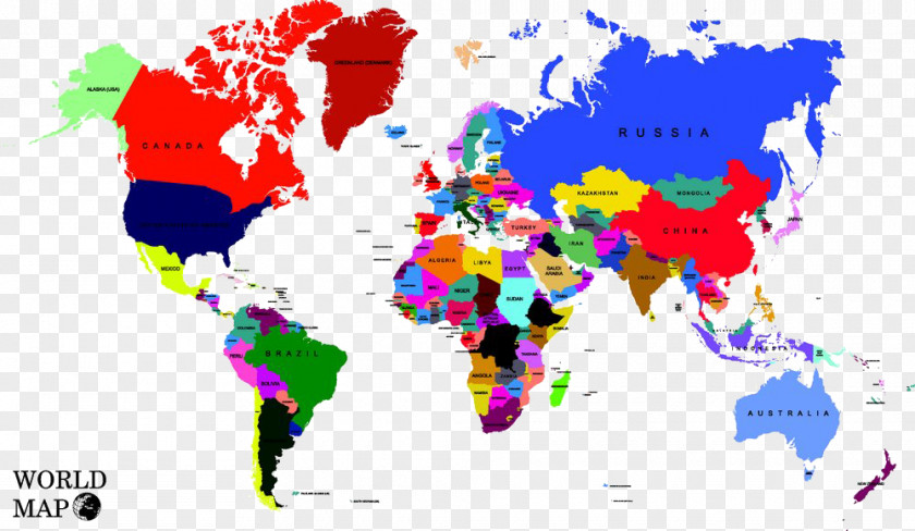Color Map Of The World Globe PNG