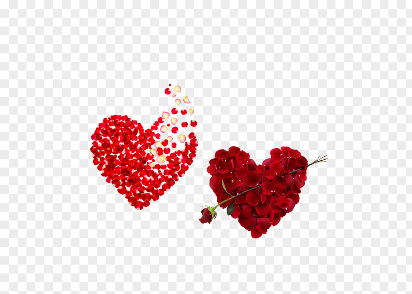 Rose Heart Valentines Day Petal Love PNG