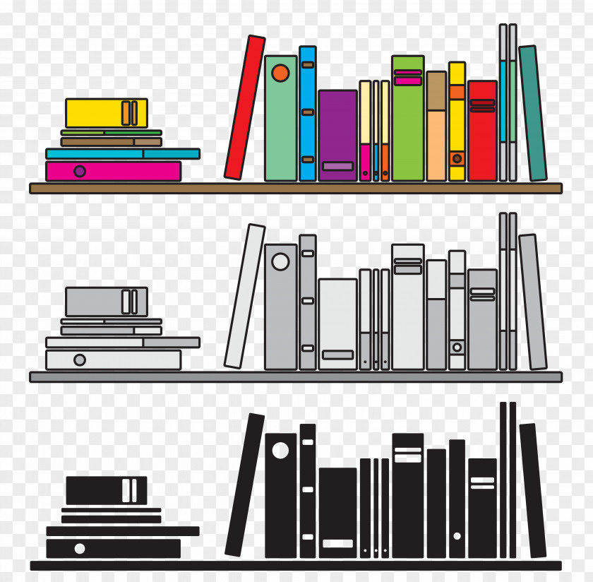 Books Bookshelf Bookcase Illustration PNG