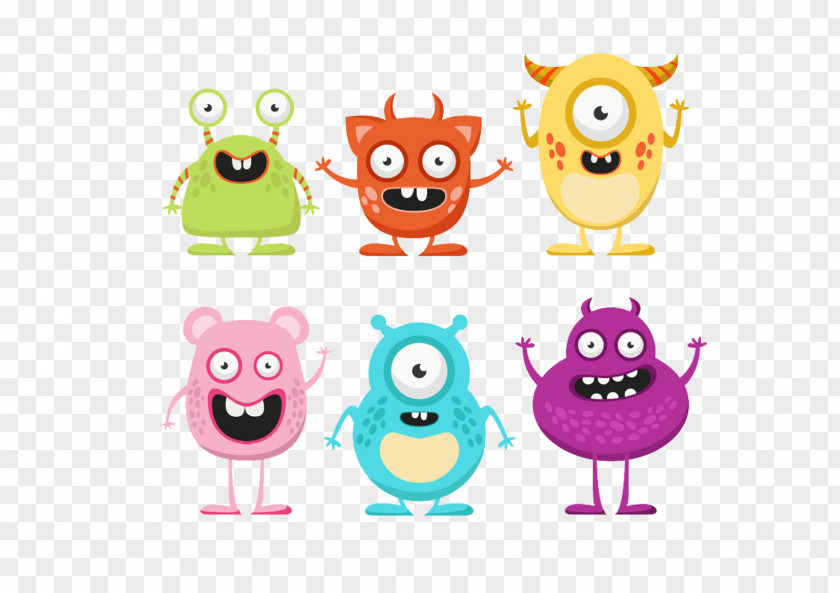 Cute Little Monster Cartoon Drawing PNG