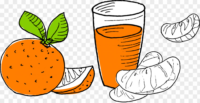 Hand-painted Cartoon Vector Orange Juice Drink PNG