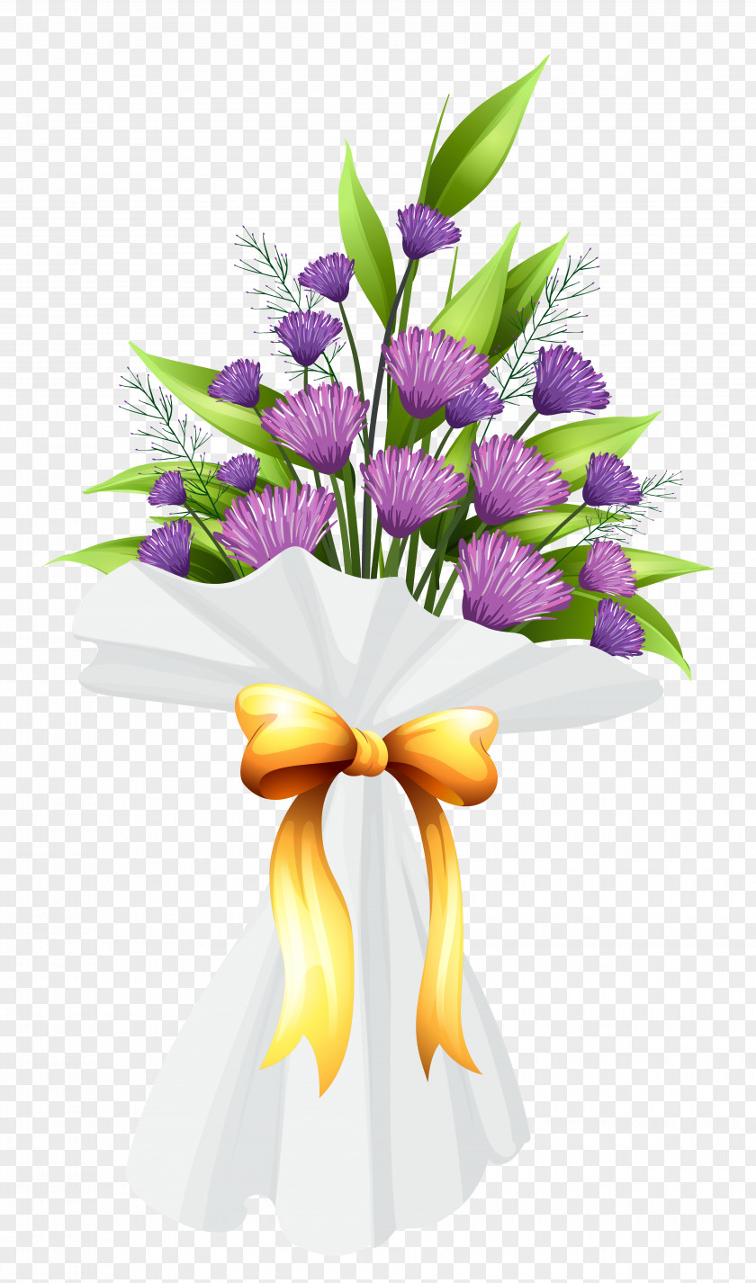 Purple Flowers Bouquet Clipart Image Floral Design Cut Flower PNG