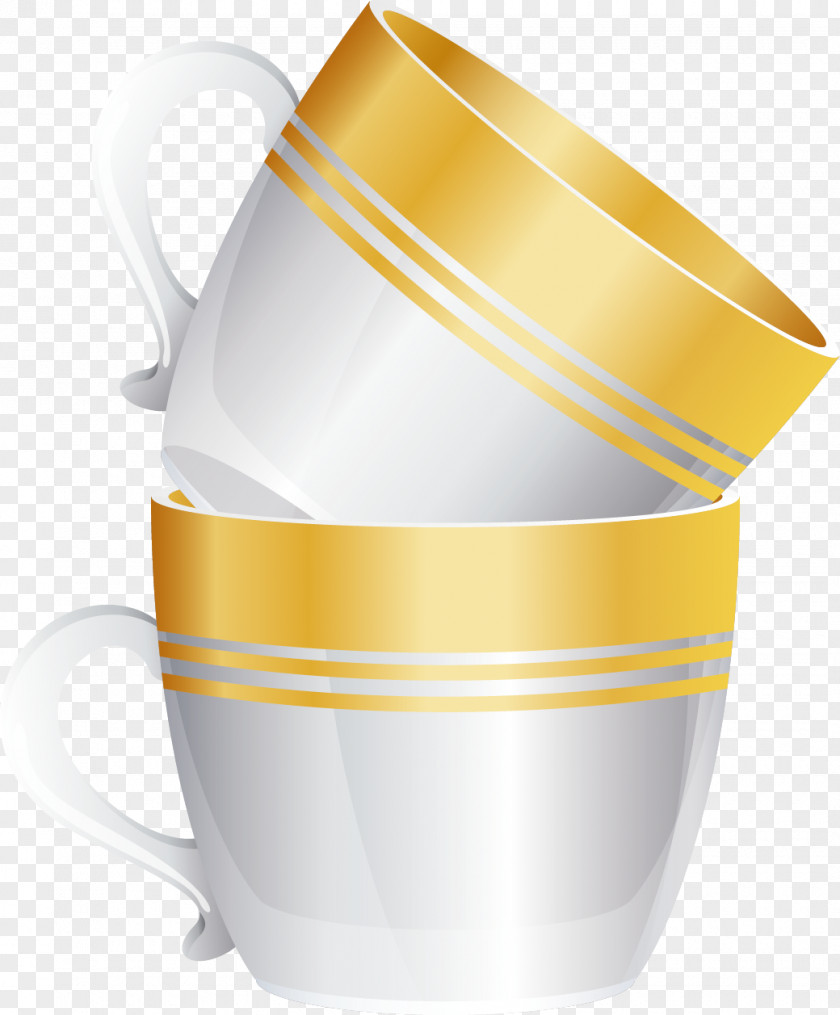 Hand Drawn Vector Bundle Together Two Golden Cup Edge Coffee CONCACAF Gold PNG