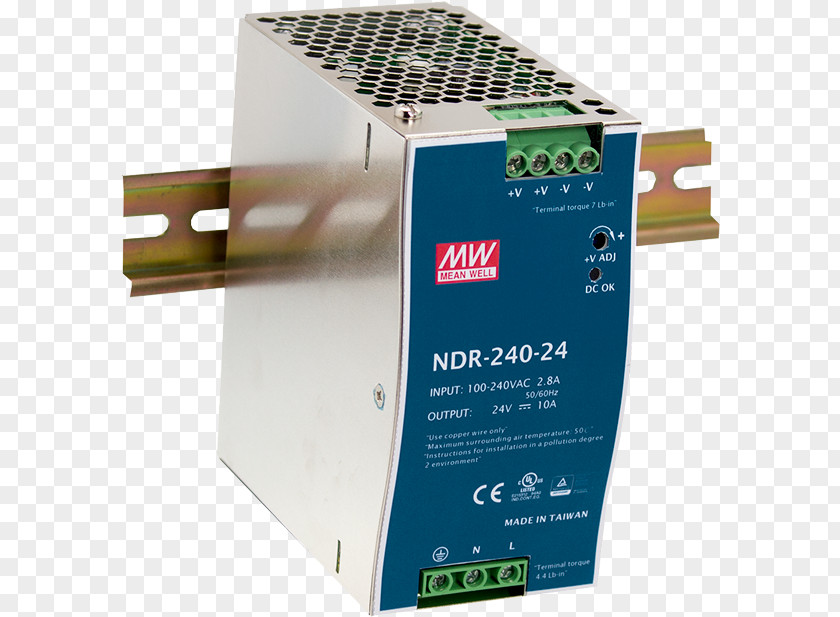 Mean Well Enterprises Co Ltd DIN Rail Power Converters MEAN WELL Co., Ltd. Direct Current Industry PNG