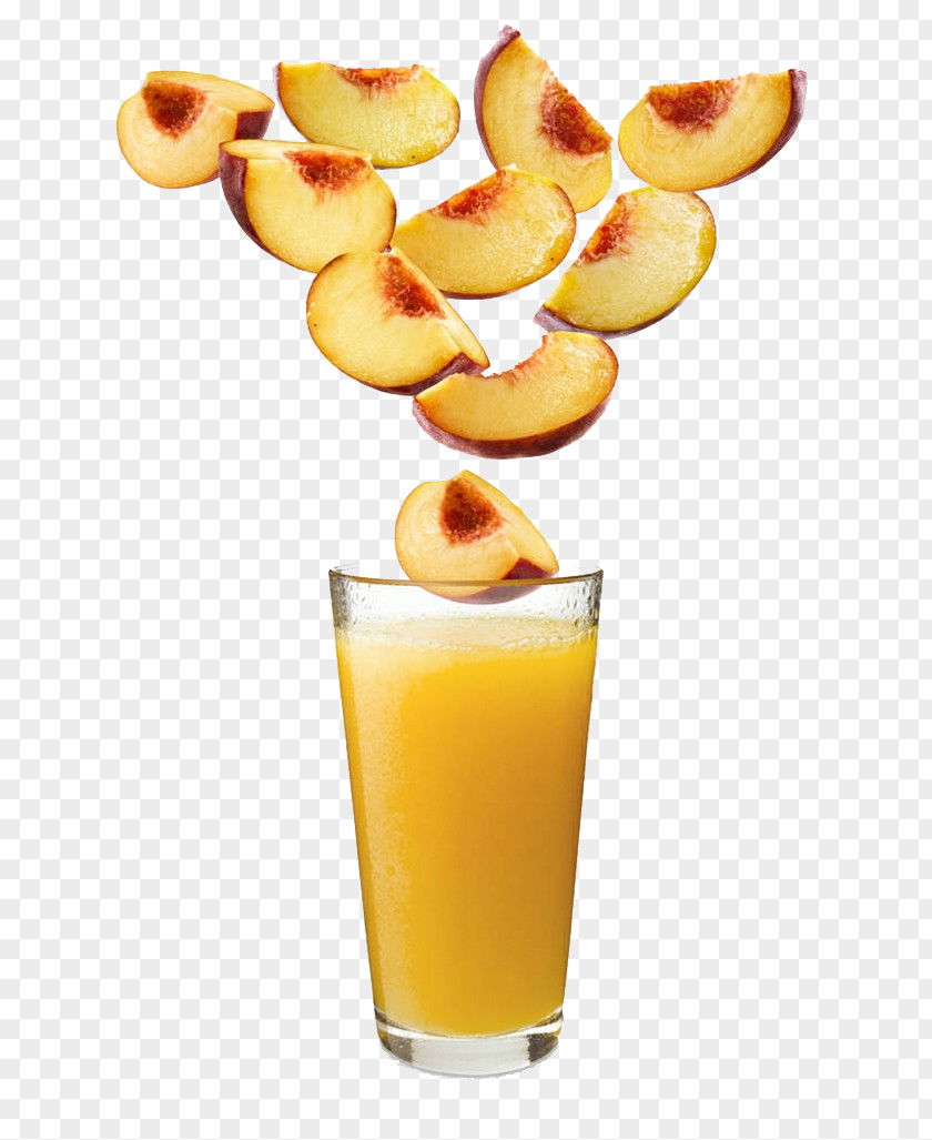 Juicy Peach Juice Orange Cocktail Drink PNG