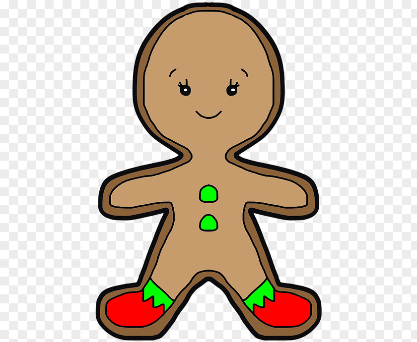 Cartoon Green Christmas Gingerbread Man PNG