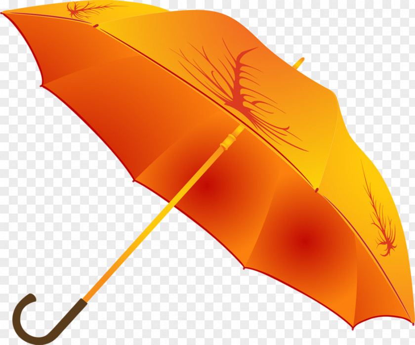 Golden Umbrella Orange PNG