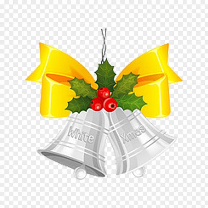 Christmas Silver Bell Picture Material Ornament Illustration PNG