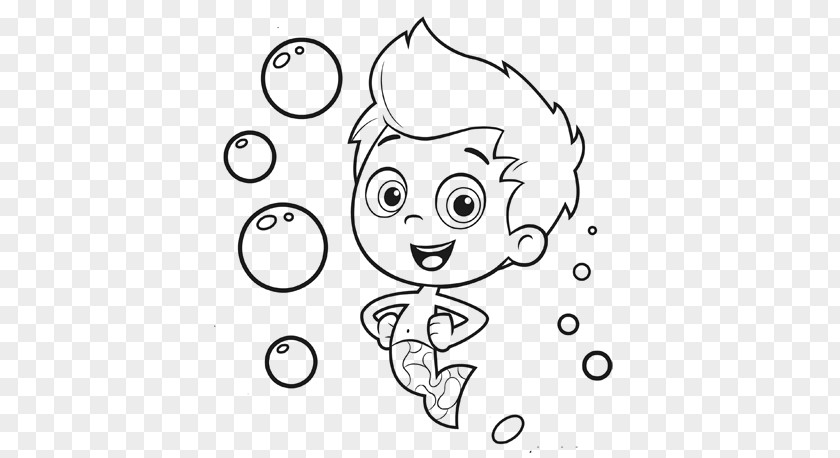 Bubbles Coloring Pages Book Child Drawing Guppy PNG