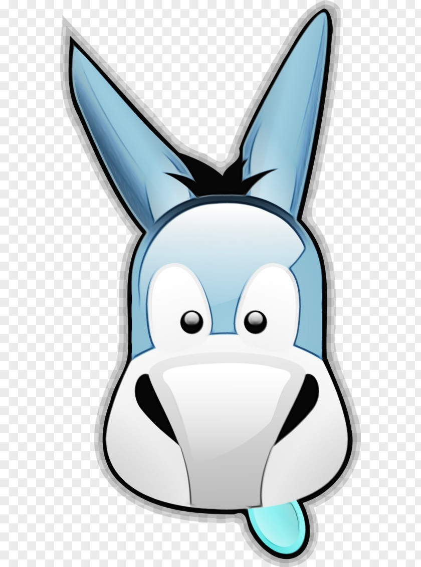 Rabbits And Hares Snout Cartoon White Blue Clip Art Head PNG
