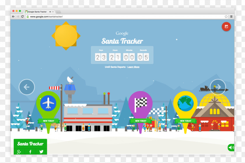 Santa Claus NORAD Tracks Google Tracker PNG