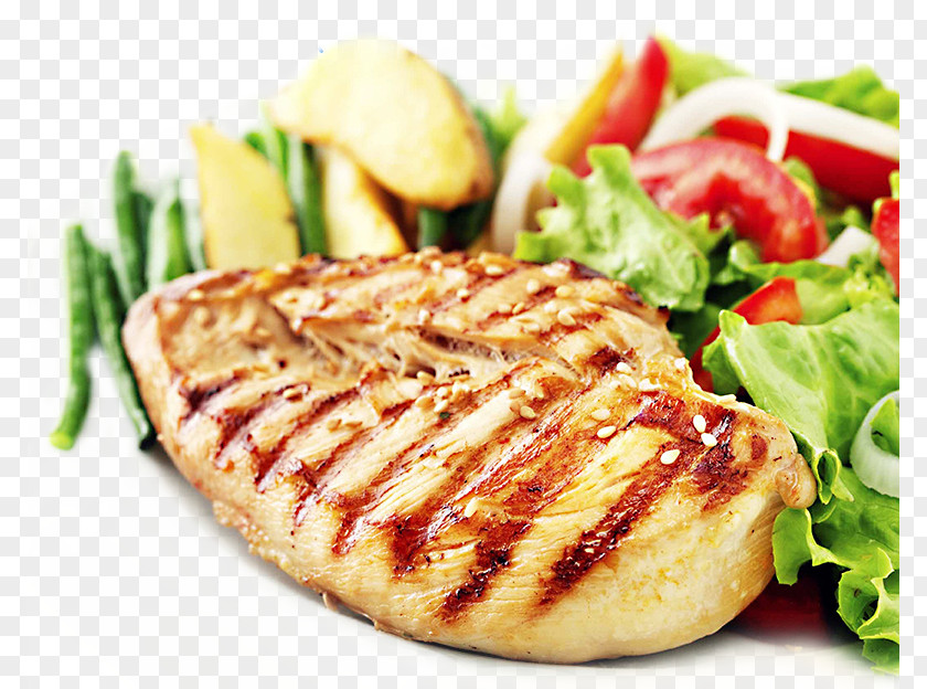 Grilled Chicken Roast Steak Fingers Meat Salad PNG