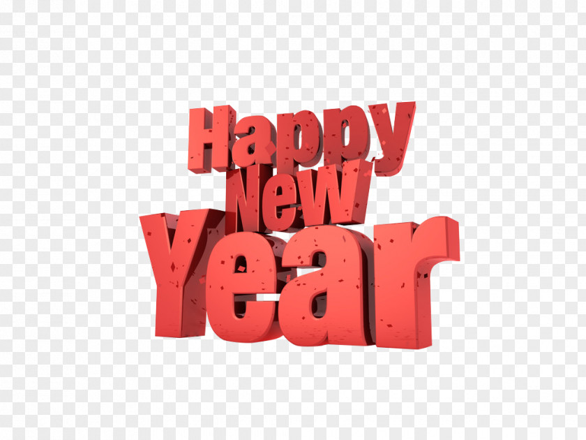 Happy New Year English Words Years Day Card Wish Greeting PNG