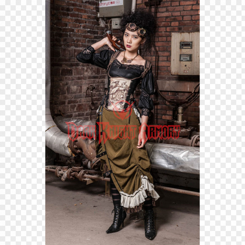 Steampunk Gear Skirt Ruffle Bustle Clothing Dress PNG