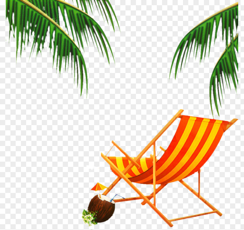 Sunlounger Tropics Summer Palm Tree PNG