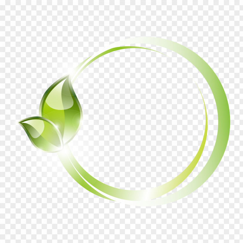 Green Leaves Ring Pattern PNG