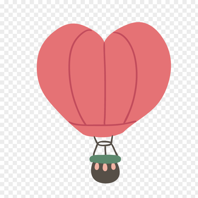 Vector Hot Air Balloon Flight Heart PNG