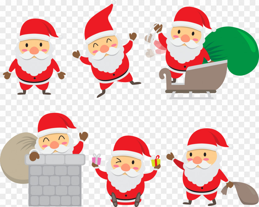 Cartoon Santa Claus Holding A Gift Graphic Design Christmas PNG