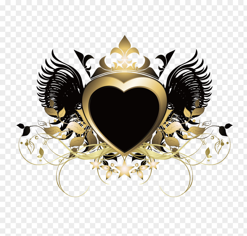 Gold Heart-shaped Decorative Borders Ornament Clip Art PNG
