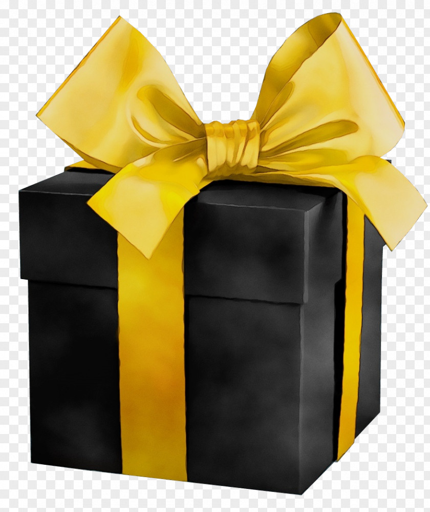 Material Property Gift Wrapping Yellow Ribbon Present PNG