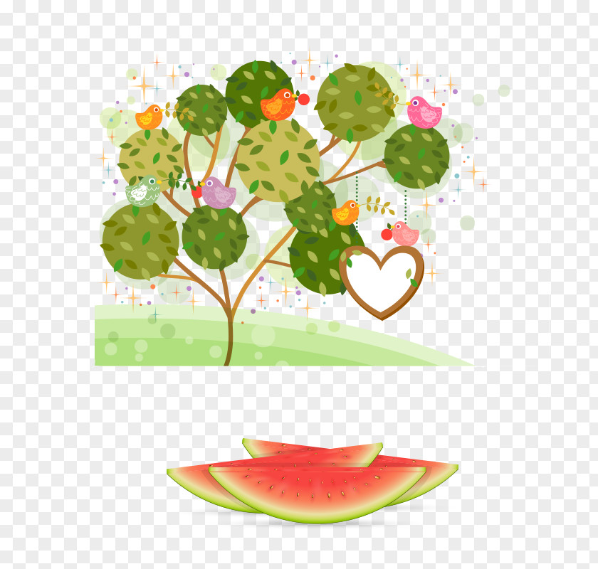 Tree,watermelon Painting Tree PNG