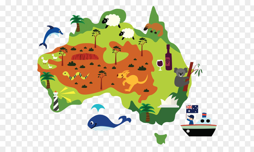 Australian Map Australia Drawing Cartoon Clip Art PNG