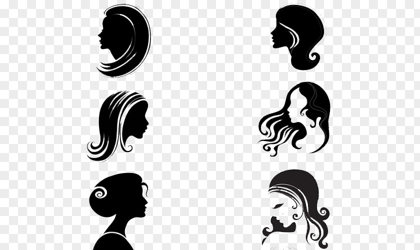 Multiple Women Side Face Silhouette Female Woman PNG