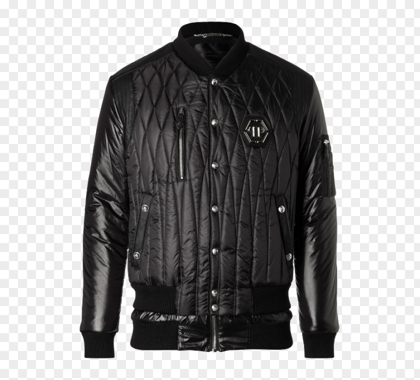 Philipp Plein Leather Jacket Sleeve PNG