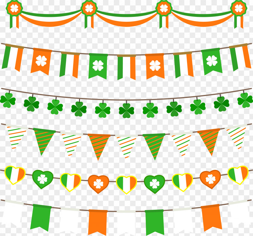 Clover Green Decorative Streamers PNG