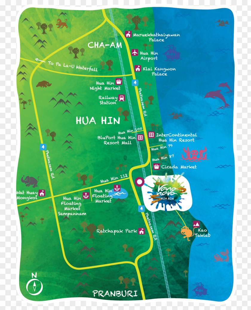 Map Vana Nava Hua Hin Water Jungle Rajabhakti Park Pattaya PNG