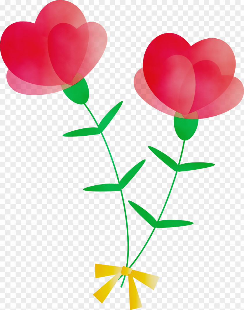 Red Pink Flower Petal Plant Stem PNG