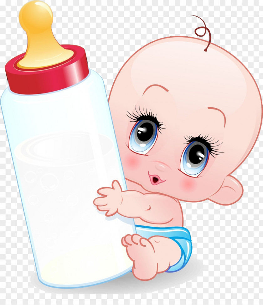 Baby Infant Cartoon Bottle PNG
