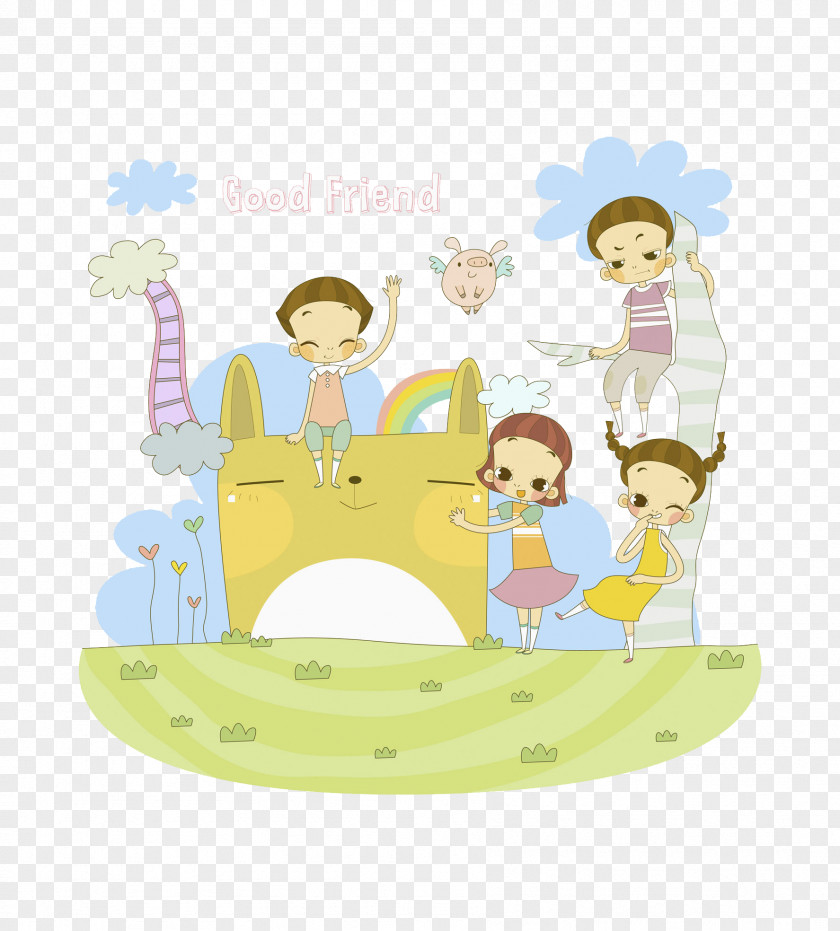 Close Friends Child Stock Photography Illustration PNG