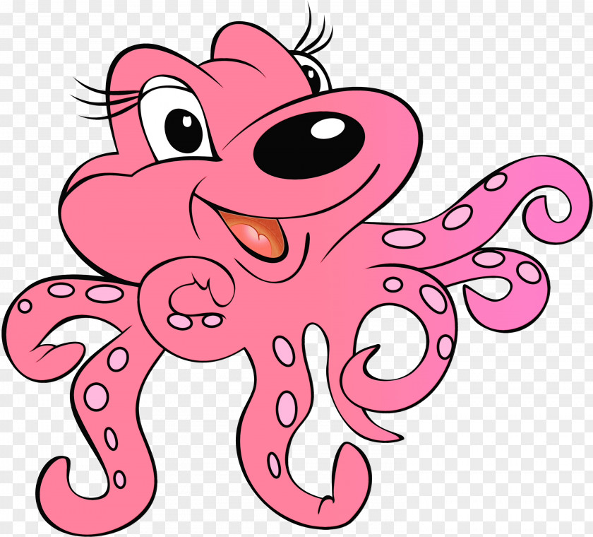 Giant Pacific Octopus Pink Cartoon PNG