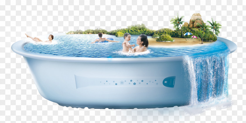 Swimming Bath Tub Effect Creative Bathroom Hot Water Dispenser PNG