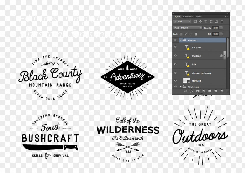 Vintage Clothing Logo Retro Style PNG