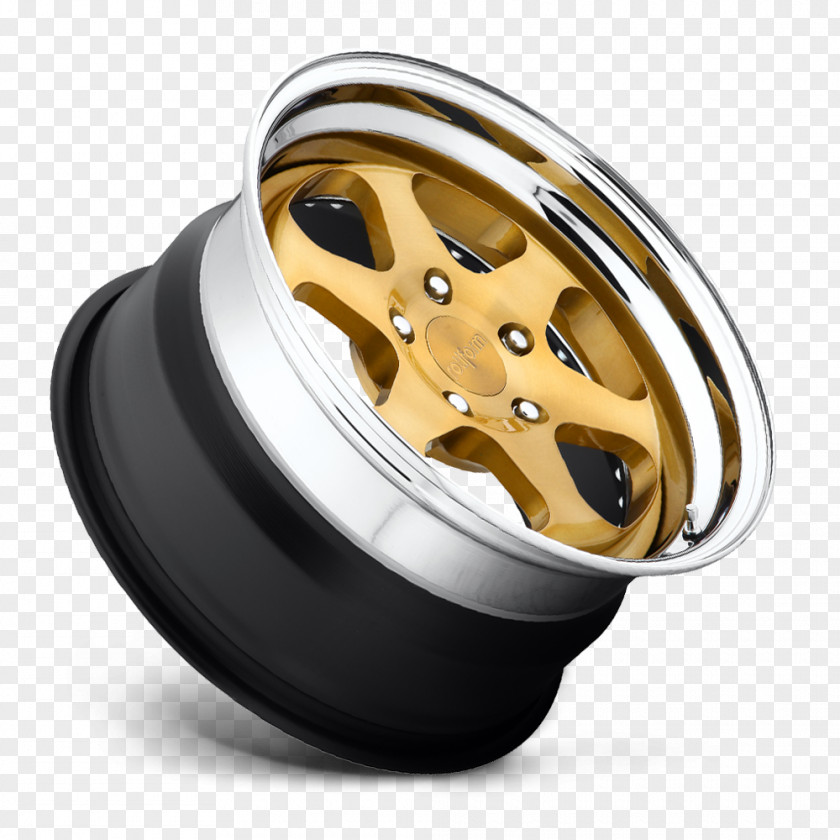 Brush Gold Alloy Wheel Tire Rim Forging PNG