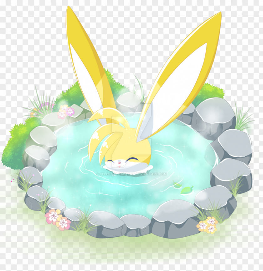 Hot Spring Easter Bunny Desktop Wallpaper PNG