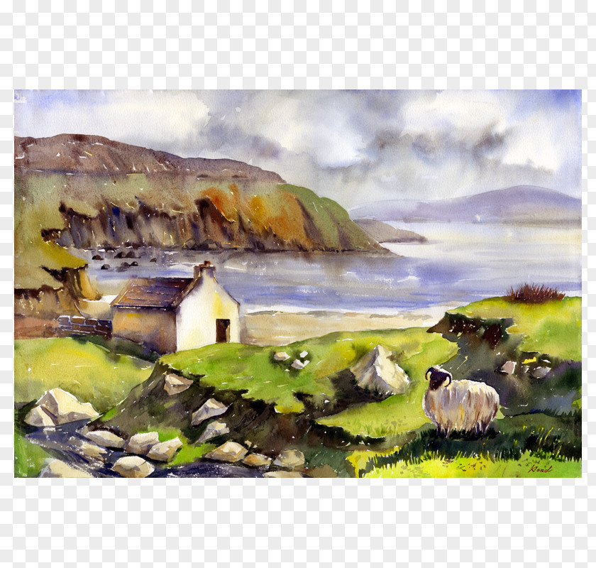 Painting Watercolor Art Ludmila Korol Giclée PNG