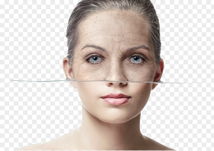 Women Young And Old Face Comparison Anti-aging Cream Wrinkle Ageless PNG