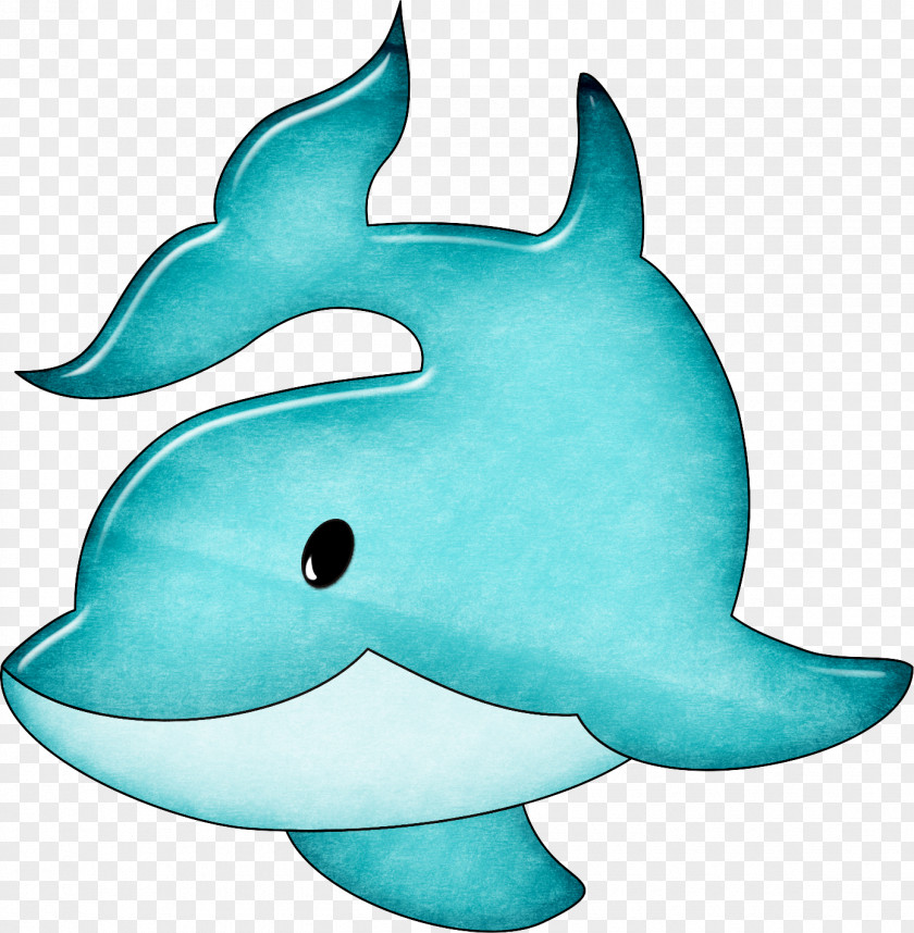 Cartoon Blue Dolphin Common Bottlenose PNG
