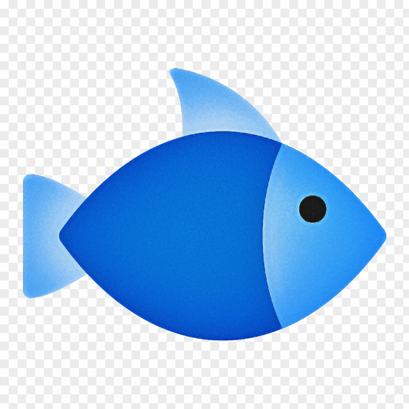 Electric Blue Fin Fish Cartoon PNG