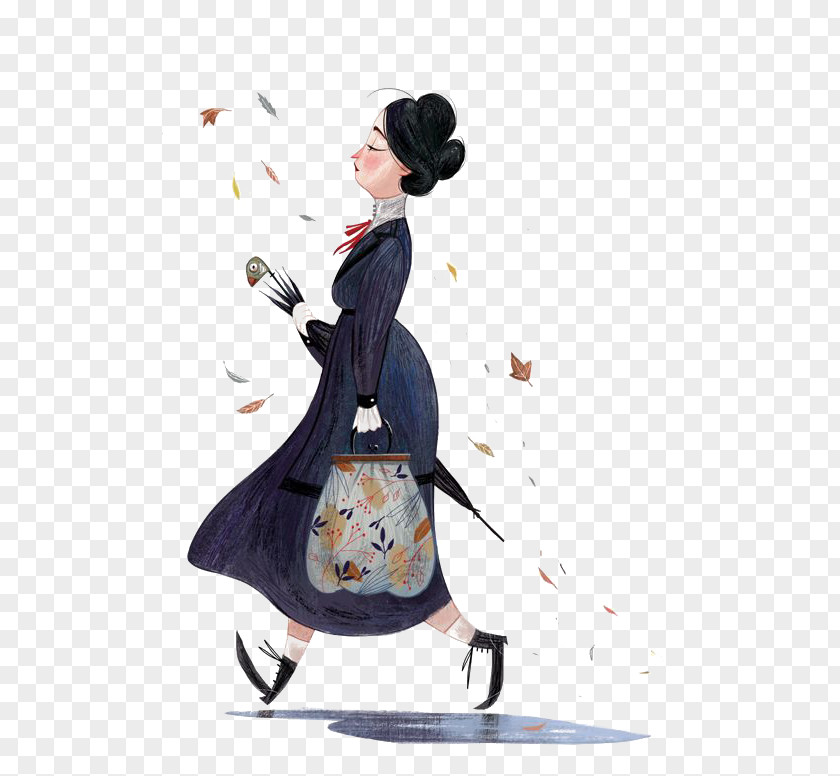 Retro Hand-painted Woman Alice's Adventures In Wonderland Illustrator Art Idea Illustration PNG